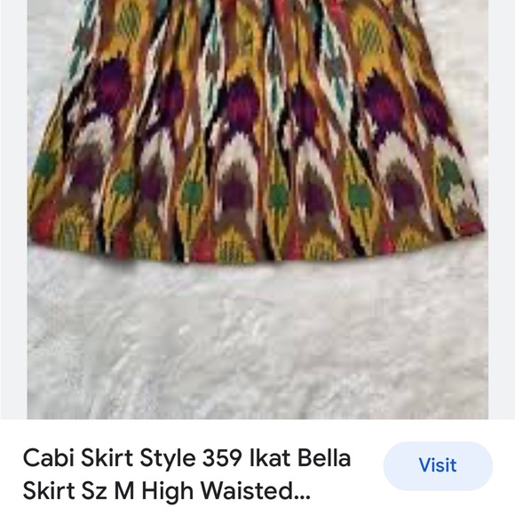CAbi Ikat Bella Mini Skirt Style #359 Size Medium - Picture 9 of 9